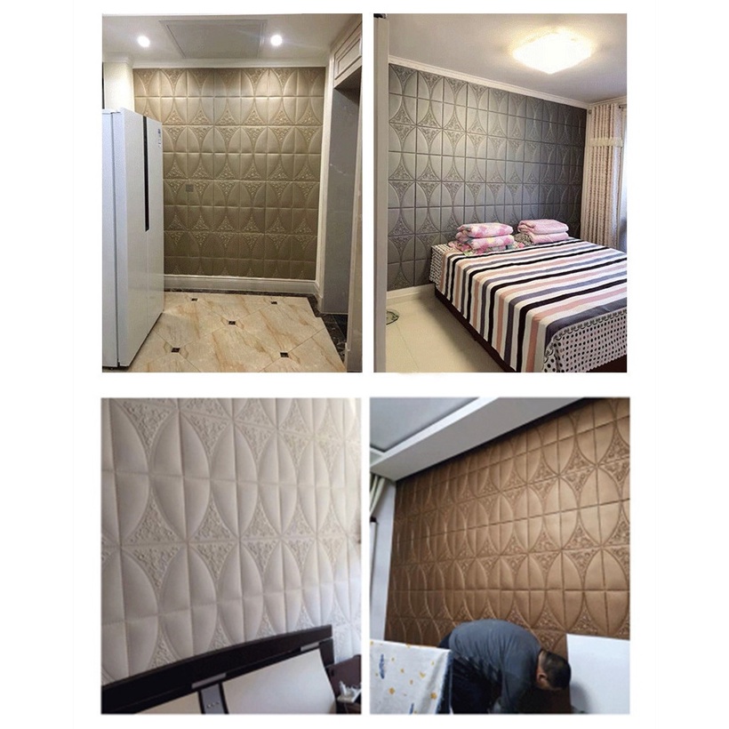 Miếng Dán Tường 3D Tự Dính Chống Nước Chống Ẩm Trang Trí Nhà Cửa