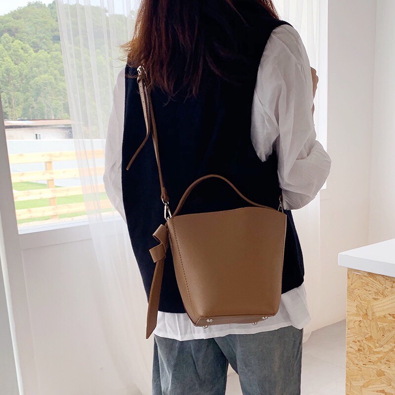 Túi Đeo Chéo Nữ Da PU Vintage Thời Trang Hàn Quốc Tặng Kèm Túi Nhỏ - Mã T008