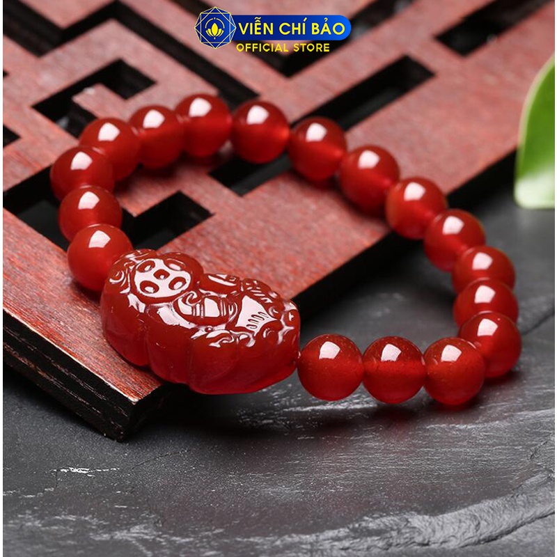 Vòng tay đá phong thủy Tỳ Hưu dây vải đỏ chất liệu đá tự nhiên thời trang nữ phụ kiện trang sức Viễn Chí Bảo V000