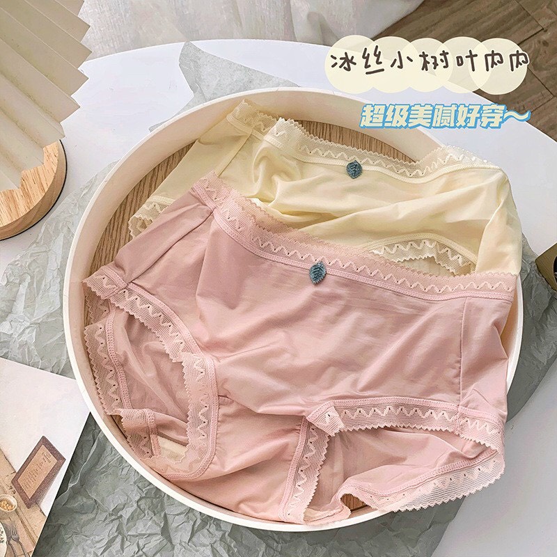 Bộ sưu tập quần lót cạp ẩn đính hình lá nhẹ nhàng với làn da phụ nữ, đáy quần cotton thoáng mát