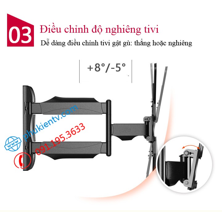 [ Chính Hãng ] Giá treo tivi xoay đa năng NB P4 32 - 55 inch - Giá Treo Tivi Góc Tường Tiện Lợi