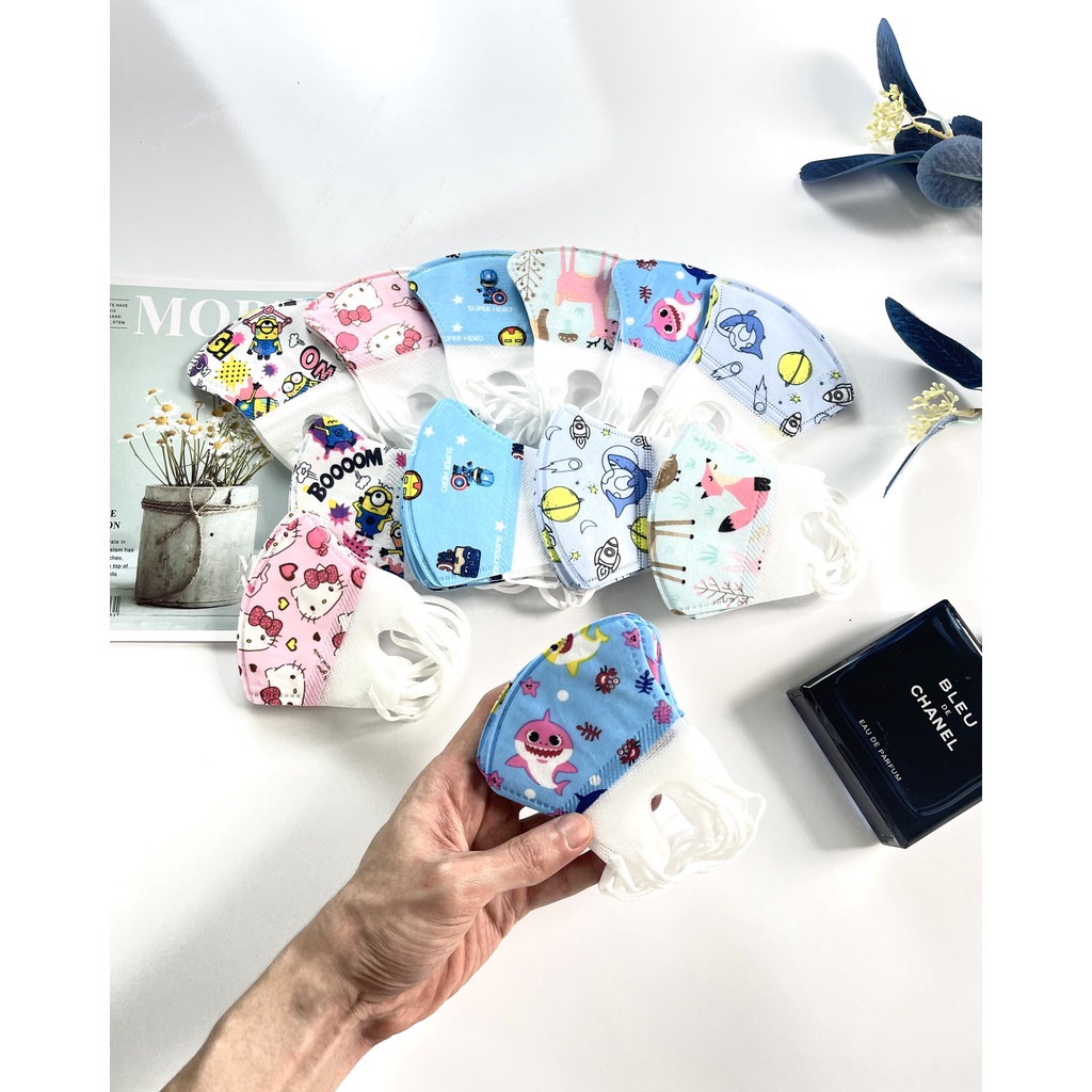 Set 10 Khẩu Trang Hàn Quốc Cho Bé In Hình Ngộ Nghĩnh Cute - Kháng Khuẩn, Chống Bụi Mịn