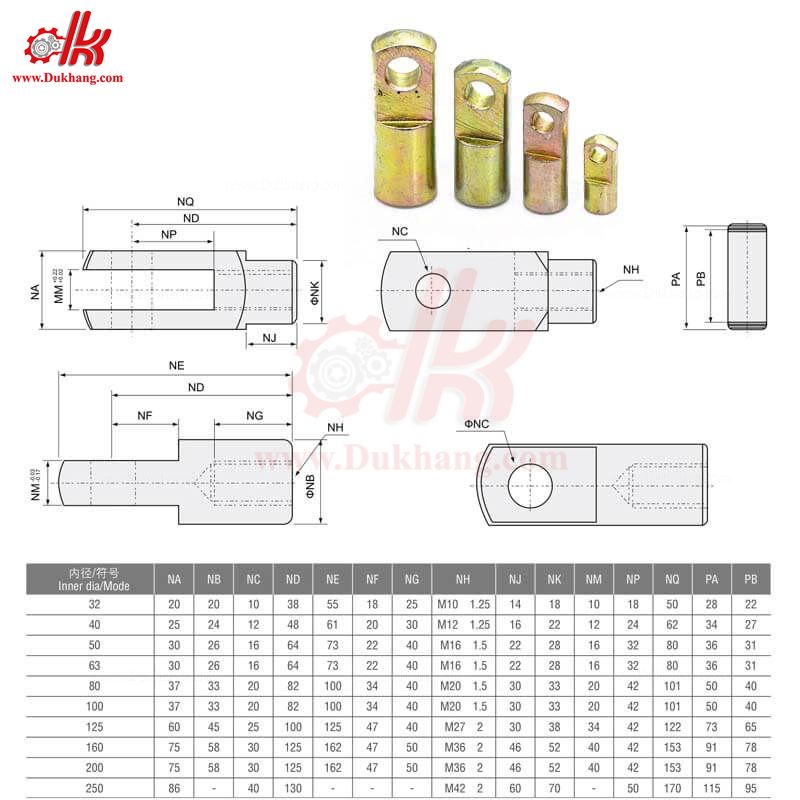 Đầu I xi lanh hơi SC