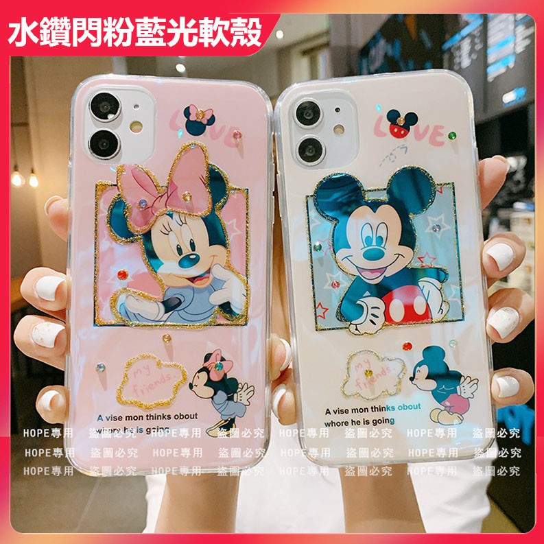 Ốp Điện Thoại Mềm Hình Mickey Minnie Blu-ray Cho iPhone 11 pro max se2 Disney xr xs i7 8plus