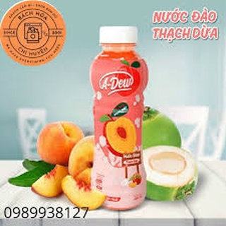 [ NEW ] LỐC 6 CHAI NƯỚC ĐÀO THẠCH DỪA  A-DEW ( 450ML/CHAI )