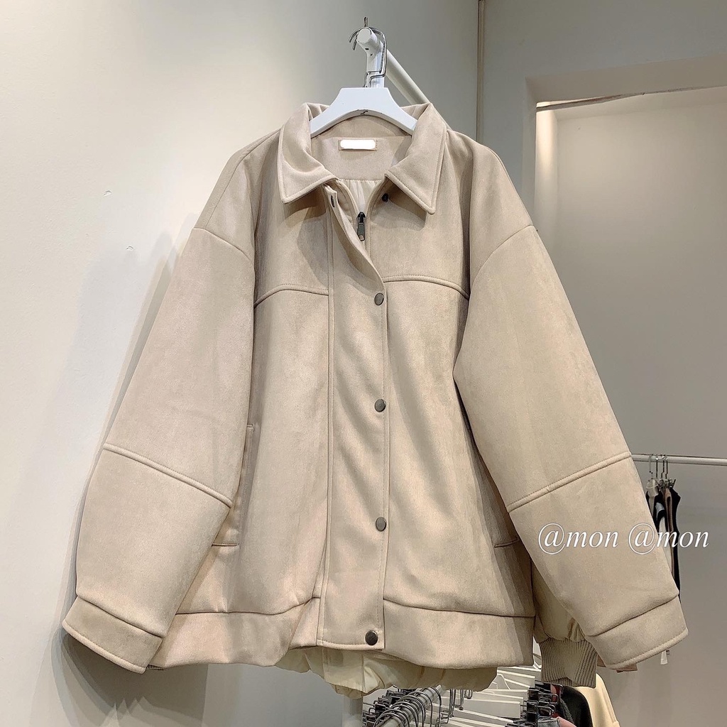 210704 Áo bomber da lộn, áo khoác da lộn nữ , áo khoác bomber thời trang ulzzang, freesize | BigBuy360 - bigbuy360.vn