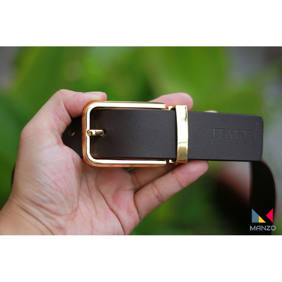 Thắt Lưng Nam Da Trâu THẬT 100% Dành Riêng Cho Quần Âu Manzo 107 ( Tặng Lót Giày Da Bò)- Dây Nịt Manzo 107