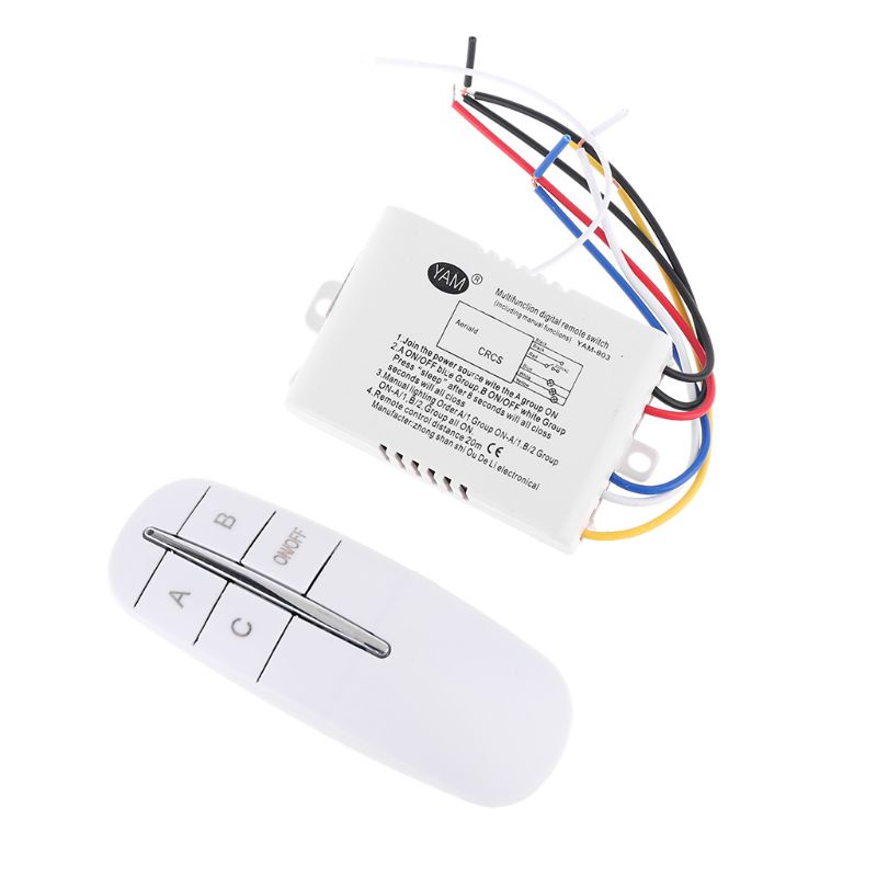 Bảng Công Tắc Điều Khiển Đèn Trần 3 Chiều Không Dây 220V Cho Đèn Led Thông Minh