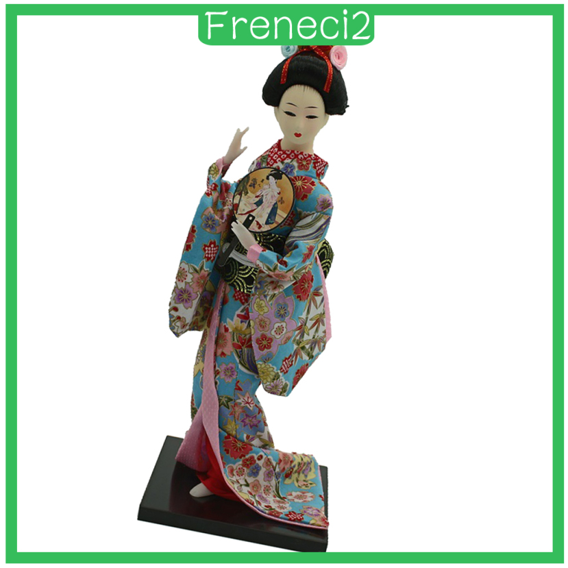 Búp Bê Geisha Mặc Kimono In Hoa Nghệ Thuật Freneci2 12 Inch Phong Cách Nhật Bản