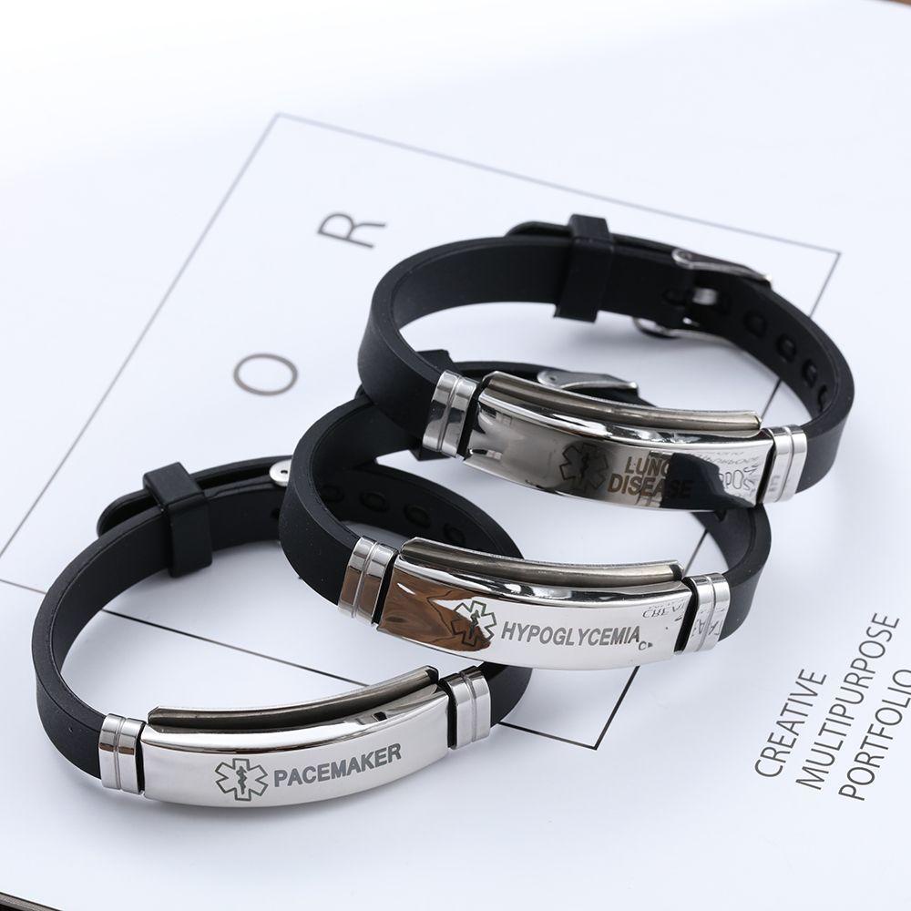 Vòng Đeo Tay Cảnh Báo Y Tế Bằng Silicone Thép Không Gỉ