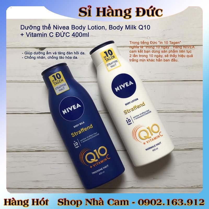 Dưỡng thể Nivea Q10 Vitamin C 400ML giúp sáng da, mềm mịn– Nội địa Đức Đủ Bill [Hot]