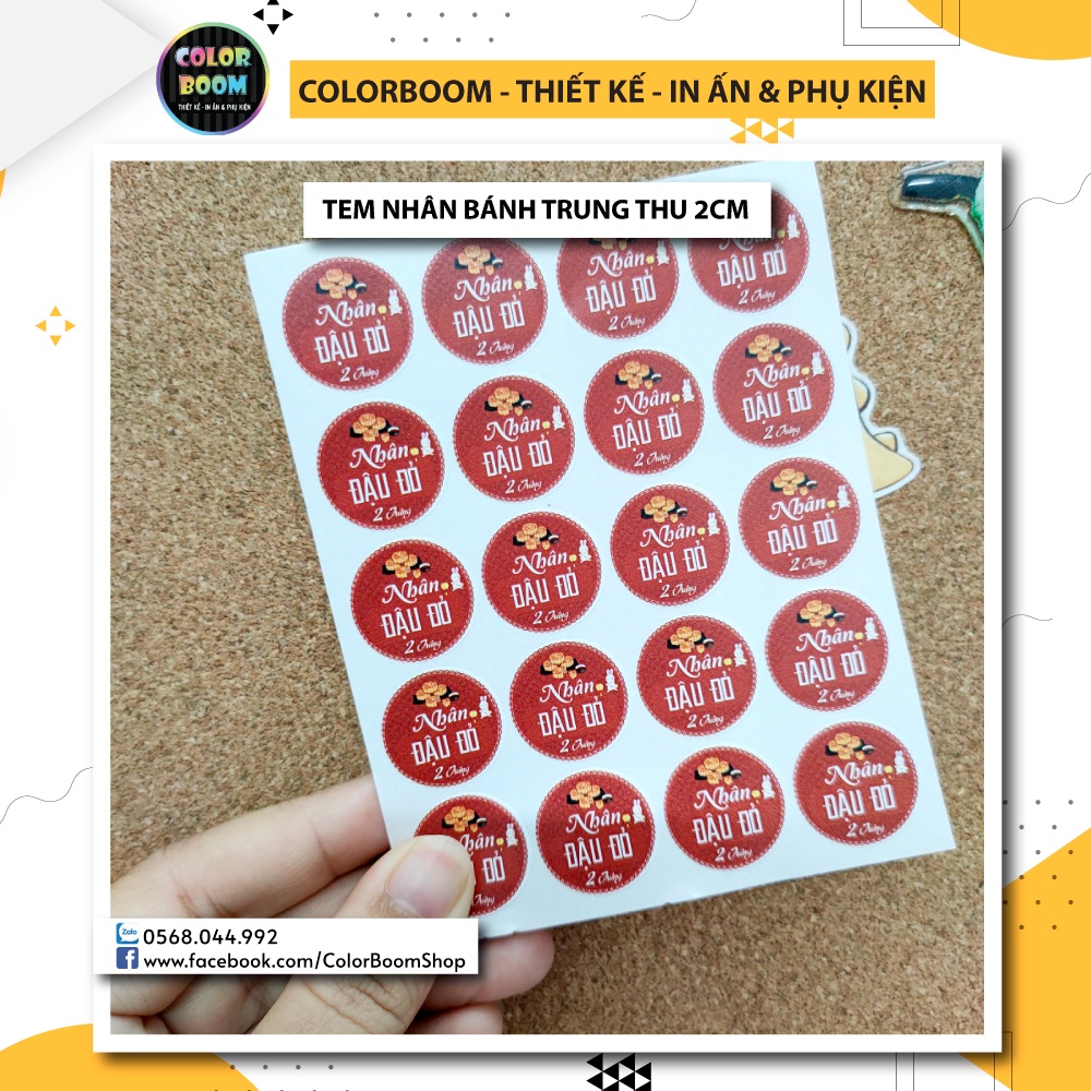 20 Tem decal dán - Nhân Bánh Trung Thu đường kính 2cm
