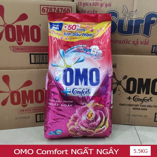 Bột giặt Omo 6kg - Sạch cực nhanh - Comfort 5,5kg