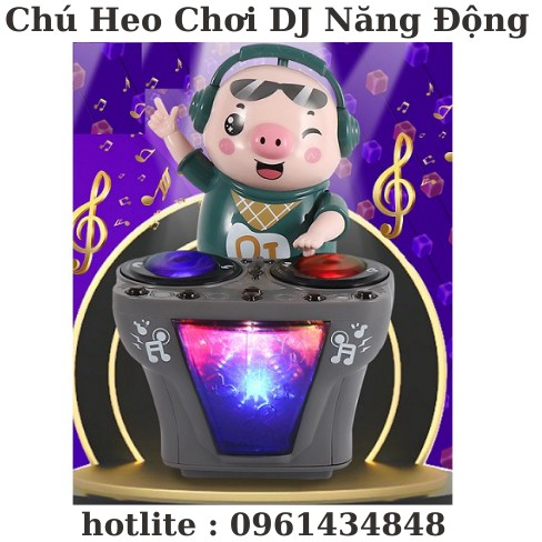 Heo Phát Nhạc - Chú Heo Chơi DJ Năng Động Siêu Dễ Thương Nhảy Theo Nhạc Và Đèn Cho Bé - LANA QUEEN