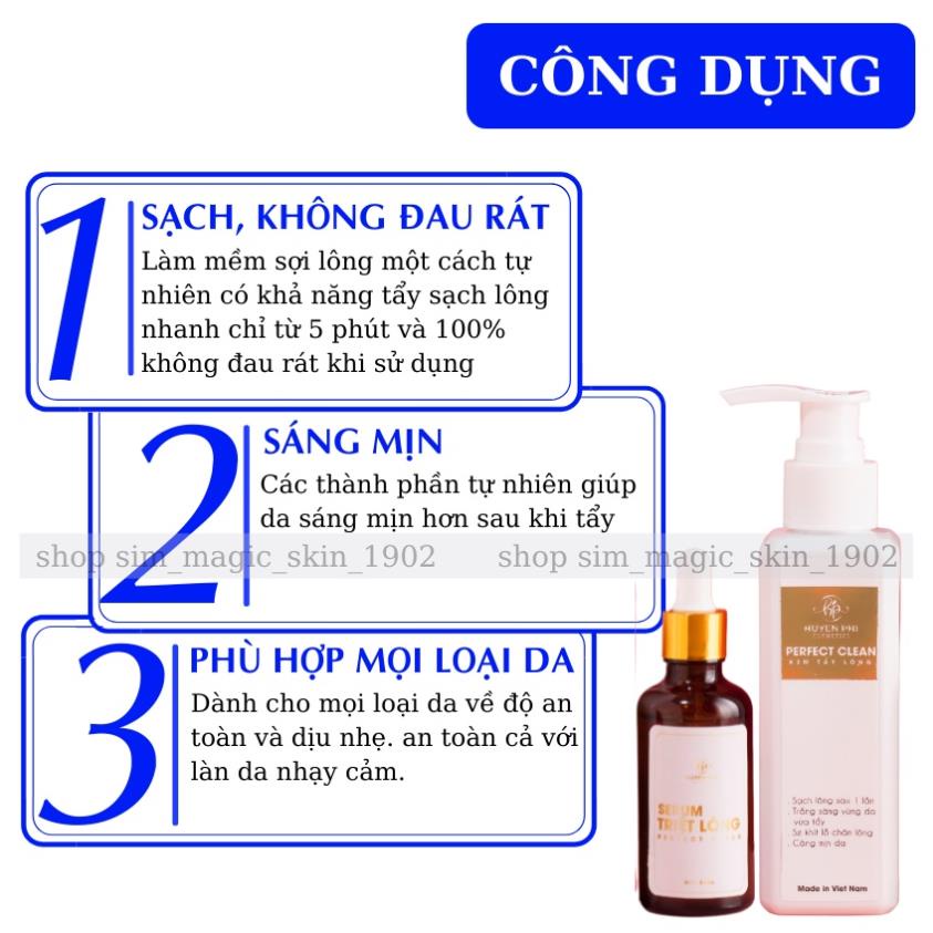 [Tặng Serum Triệt Lông Vĩnh Viễn 89k] combo Kem Tẩy Lông Huyền Phi Triệt Sạch Bất Chấp Các Loại Lông