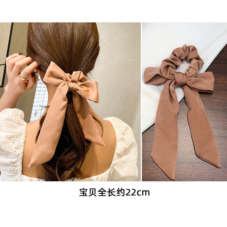 Dây Buộc Tóc Ruy Băng Dài Đính Nơ Kiểu Pháp Cổ Điển Cho Nữ