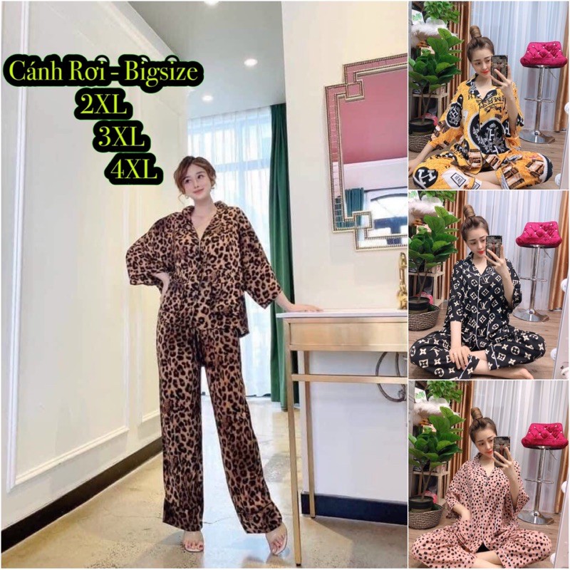 [Mã FASHIONXANH44 giảm 10% tối đa 30K đơn 99K] (Bigsize 50-110kg) Đồ bộ Satin Nhật form rộng, chất mát