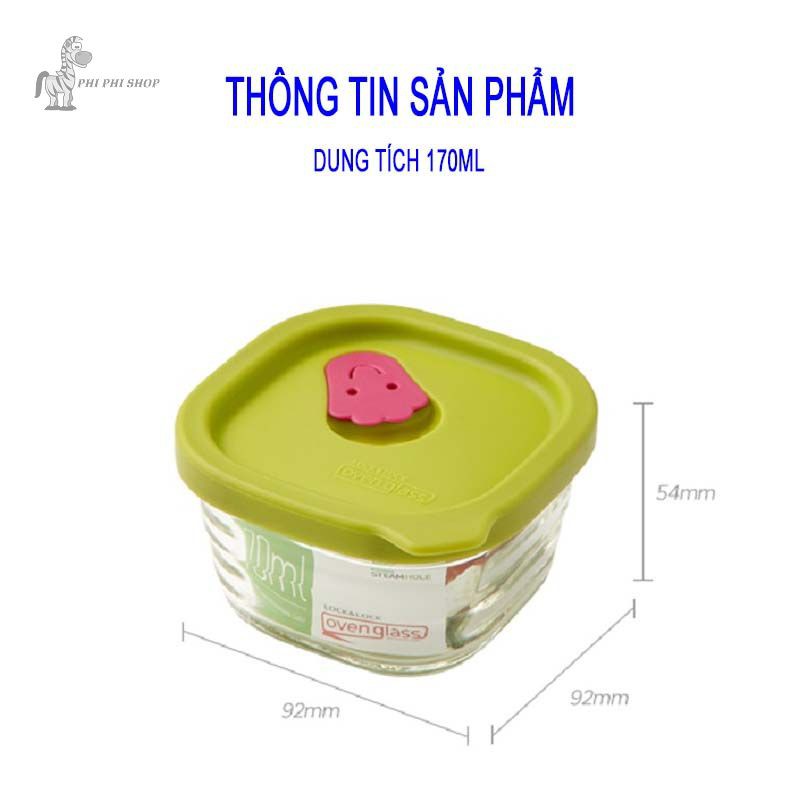 Set 3 hộp thủy tinh 170mlx3 pcs Lock&amp;Lock nắp silicone dùng lò vi sóng LLG161