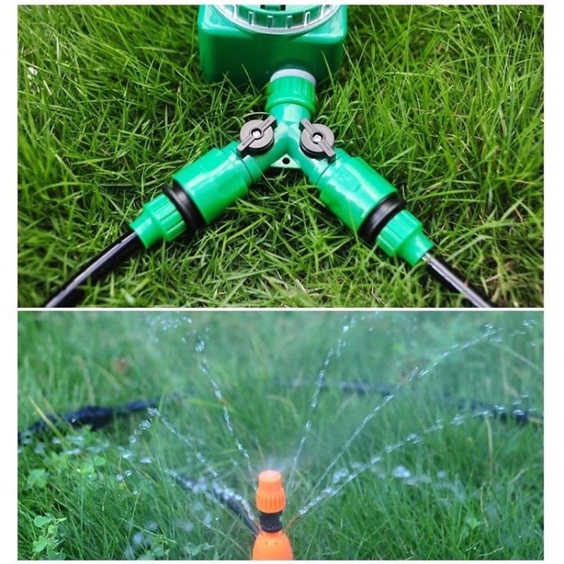Đầu Nối Nhanh Chia 2, Chữ Y Có Van khoá Chuyển Ren 21-27mm