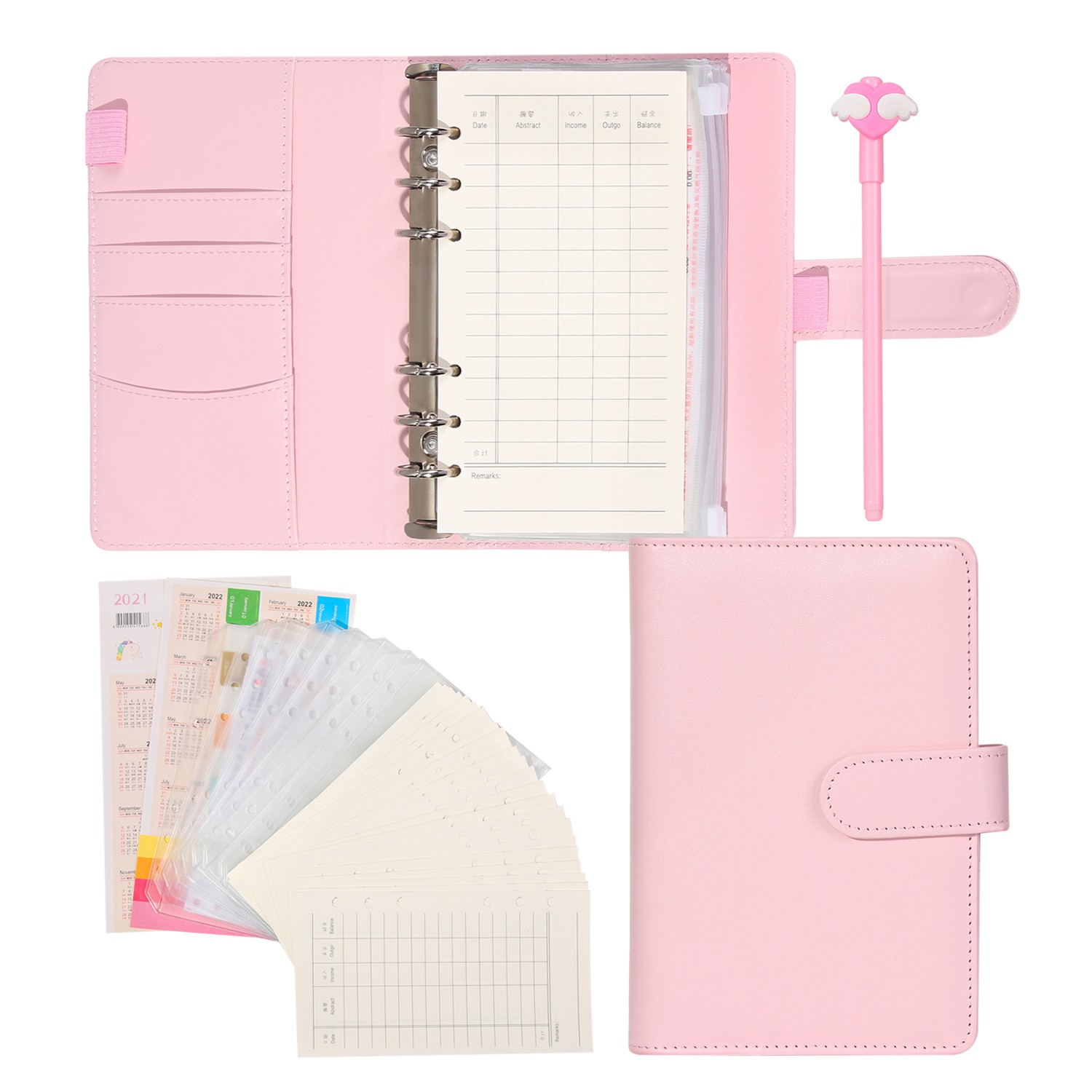 MYRON Planner Book Cash Organizer Book Budget Envelopes Budget Binder Notebook Cash Envelopes Cash Envelope Wallet A6 Binder Cash Envelopes Binder Organizer Money Envelopes For Cash Budget Binder With Cash Envelopes Budget Book/Multicolor