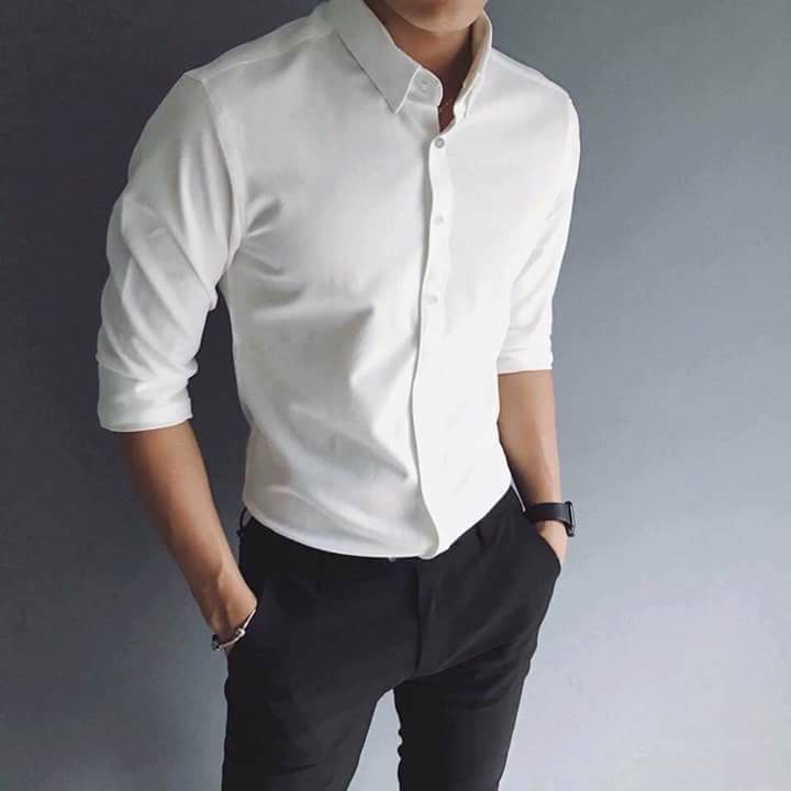 Áo sơ mi Cổ Bẻ nam dài tay không nhăn.áo sơ mi nam công sở chuẩn thoải mái