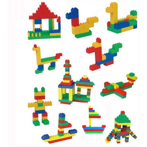 Đồ chơi trẻ em túi 110 xếp hình lego nhựa nguyên sinh an toàn nhiều màu sắc giúp trẻ từ 3 tuổi trở lên