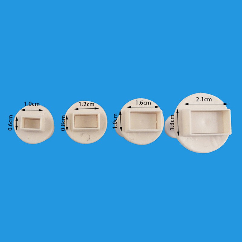 4 Khuôn ấn cắt bánh hình chữ nhật bằng nhựa