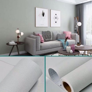 10 mét giấy dán tường sẵn keo trơn màu ghi