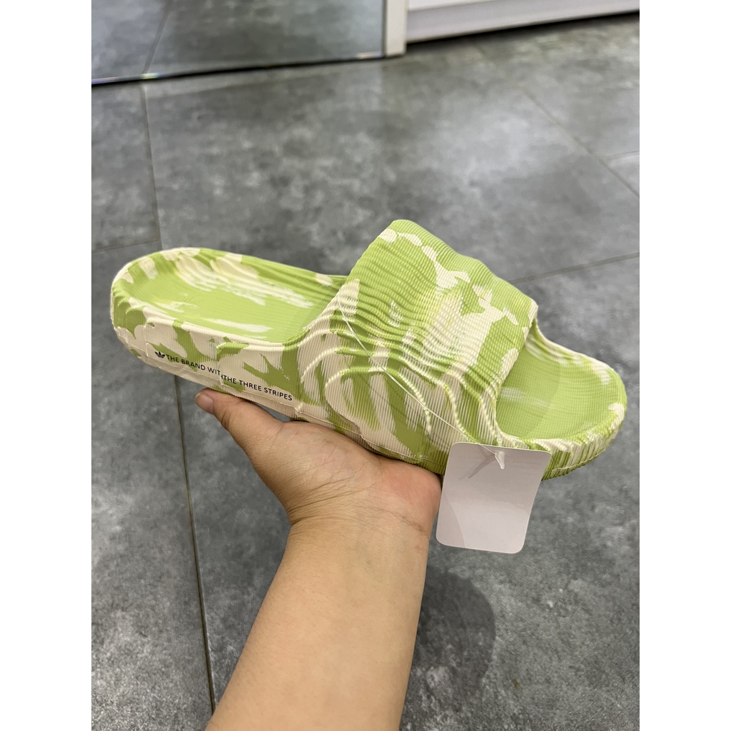 ADIDAS ADILETTE 22 SLIDES 'MAGIC LIME DESERT SAND'