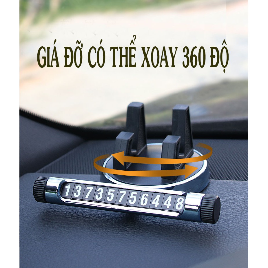 (GIÁ SỐC) Giá Đỡ Điện Thoại Đa Năng Xoay 360 Viền Bạc Titan Cao Cấp Kèm Thẻ Ghi Số Phát Quang Tiện Ích | BigBuy360 - bigbuy360.vn
