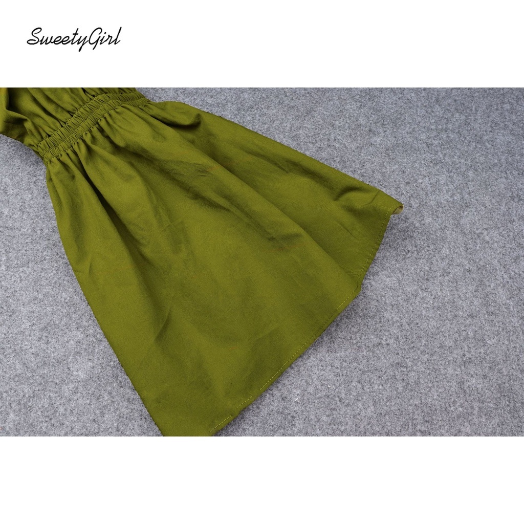 Áo thun tay dài cổ vuông màu sắc ngọt ngào thời trang cho nữ