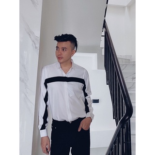 Sơ mi trắng viền đen