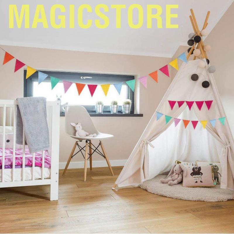 Magicstore 3/5/10m Holiday DIY Decorations Double-Side Colorful Flag Pennants Multicolor Banner Bunting for Celebration