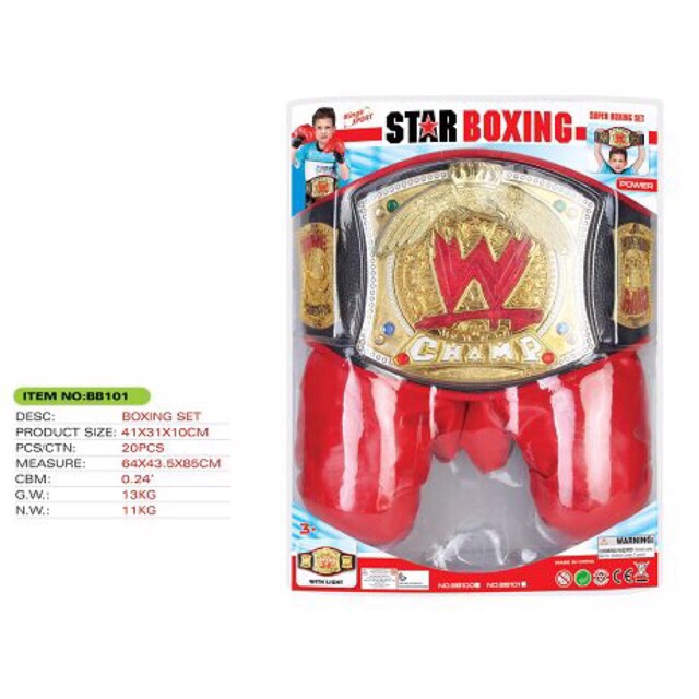 ✨ Bộ Găng Tay + Đai Champion Star Boxing ✨