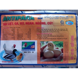 20gr Antipara: bại liệt gà,vịt,ngan,ngỗng,cút