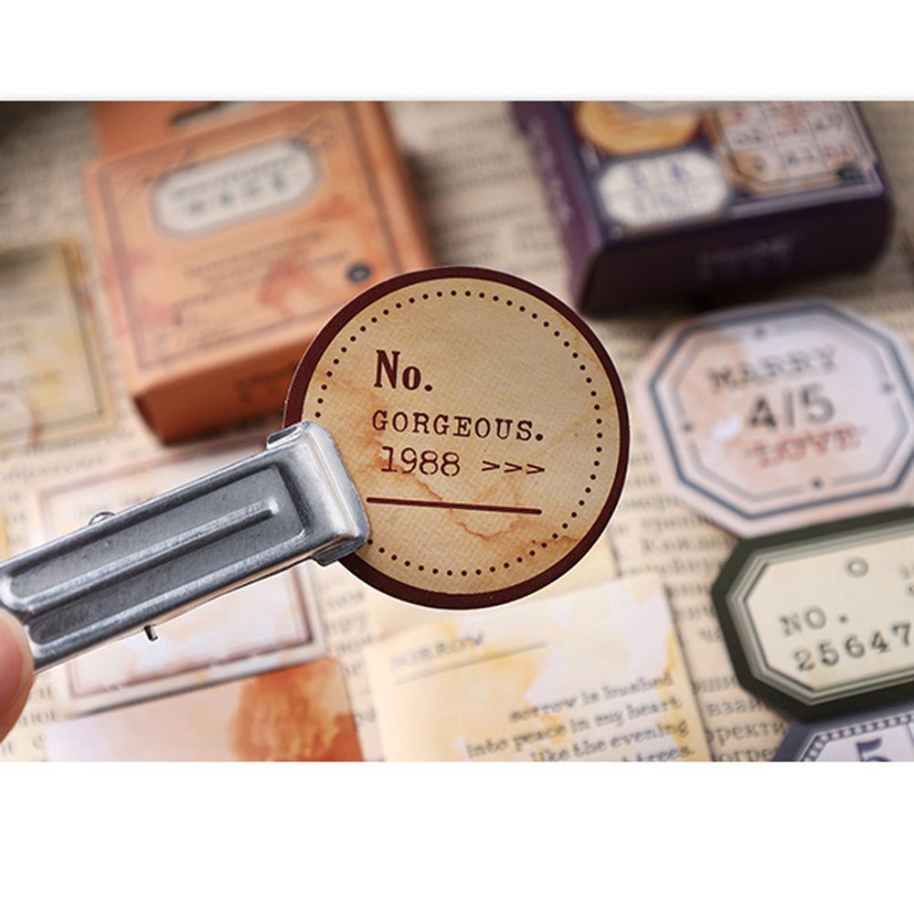 Bộ 46 miếng dán trang trí sổ tay họa tiết hành tinh phong cách cổ điển DIY