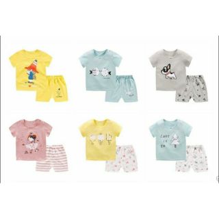 Bộ cotton cộc tay bé trai bé gái (quần áo trẻ em)