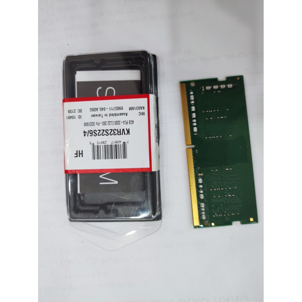 Bộ nhớ Ram Laptop Kingston 4GB DDR4 Bus 3200MHz KVR32S22S6/4