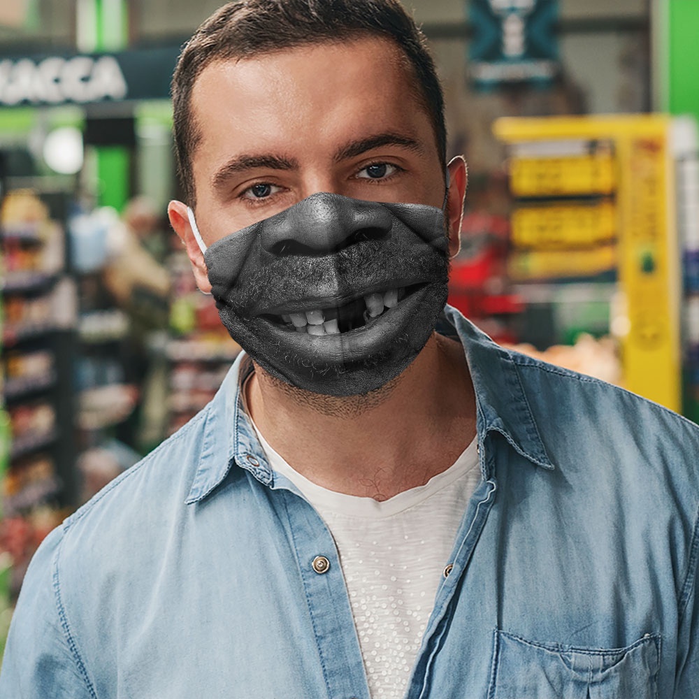 Khẩu trang hình miệng quỷ 3d miệng cười dễ thương mặt người 147 CARTWELL phòng ô nhiễm phòng dịch bệnh chống giọt bắn ch