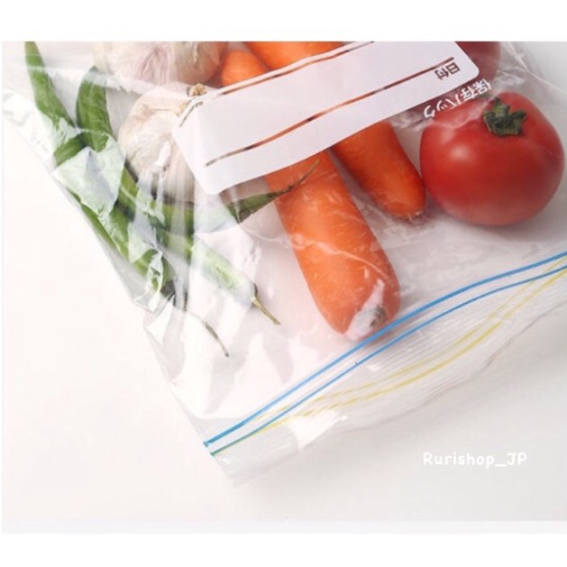 Set 12, 16, 20 túi zip Nhật (Freezer bag) đựng thực phẩm an toàn tiện lợi size S, M, L