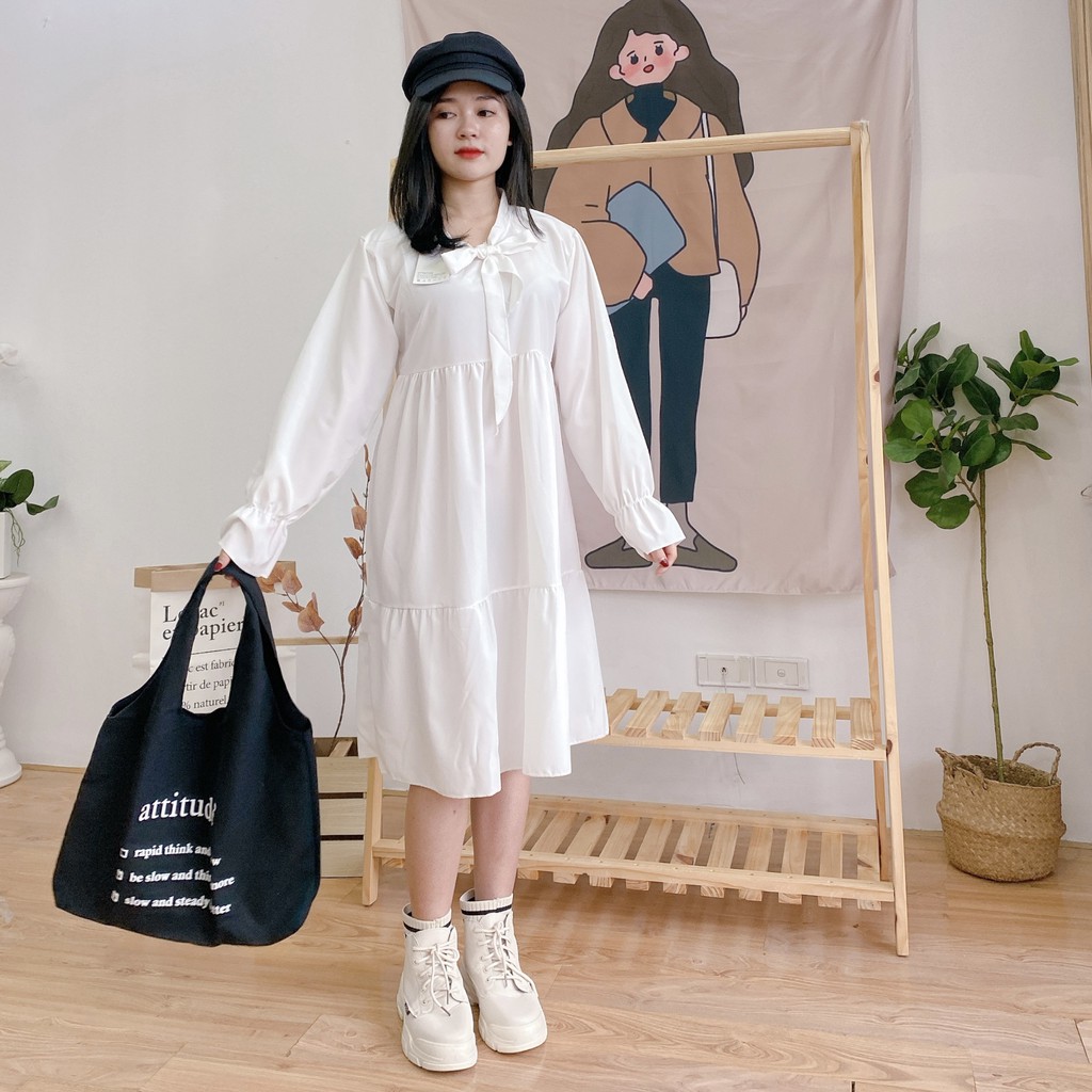 [ Mã FAMAYWA2 giảm 10K đơn 50K] 🌿 VÁY TRẮNG DÀI BÁNH BÈO BUỘC NƠ 💚 ĐẦM BABYDOLL LAVUSA MẶC KỶ YẾU, DÀ LẠT SIÊU ĐẸP | BigBuy360 - bigbuy360.vn