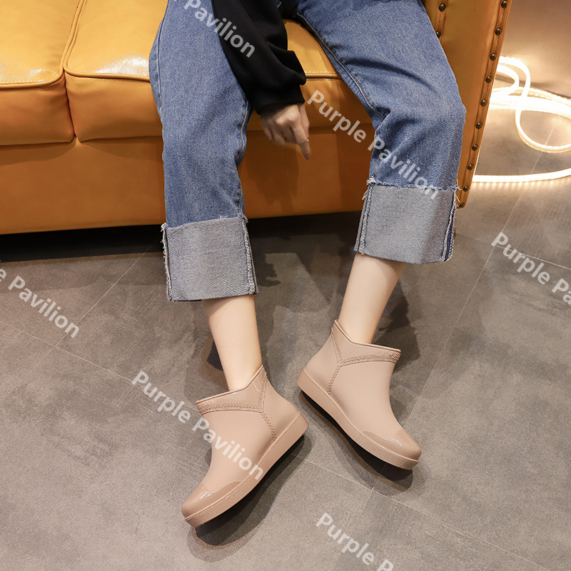 Giày đi mưa với lớp đệm bông có thể tháo rời chống nước thời trang cho nữ