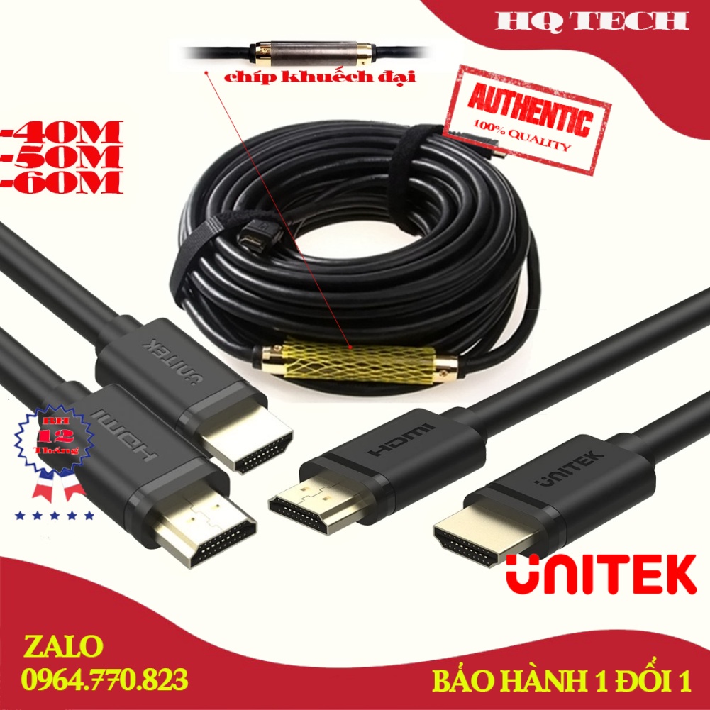 CÁP HDMI 50M 1.4 CHÍNH HÃNG UNITEK YC174 HỖ TRỢ 2K*4K 3D (có chíp khuếch đại)