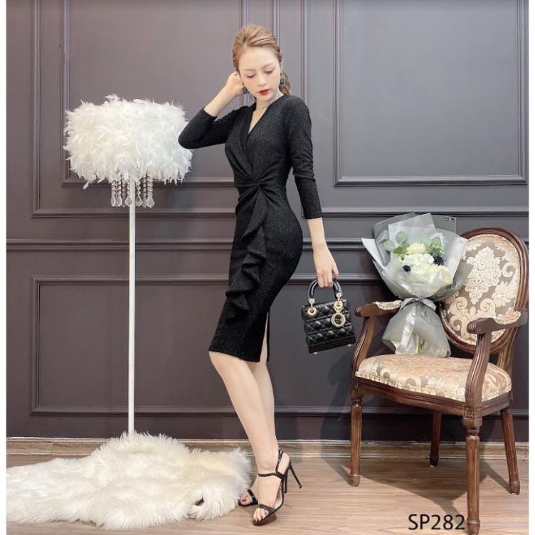 ADIOS Váy len xoắn eo body sang trọng, váy công sở, dự tiệc nữ tính SP282 | BigBuy360 - bigbuy360.vn