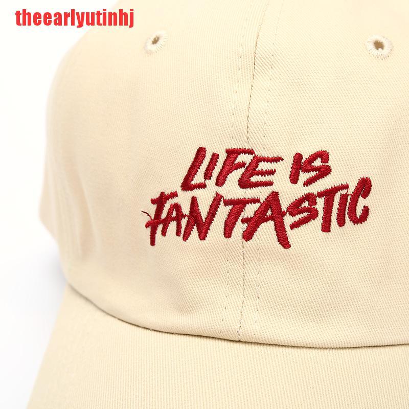 INHJ Life is fantastic Cap Embroidery cotton Baseball Adjustable Snapback Summer