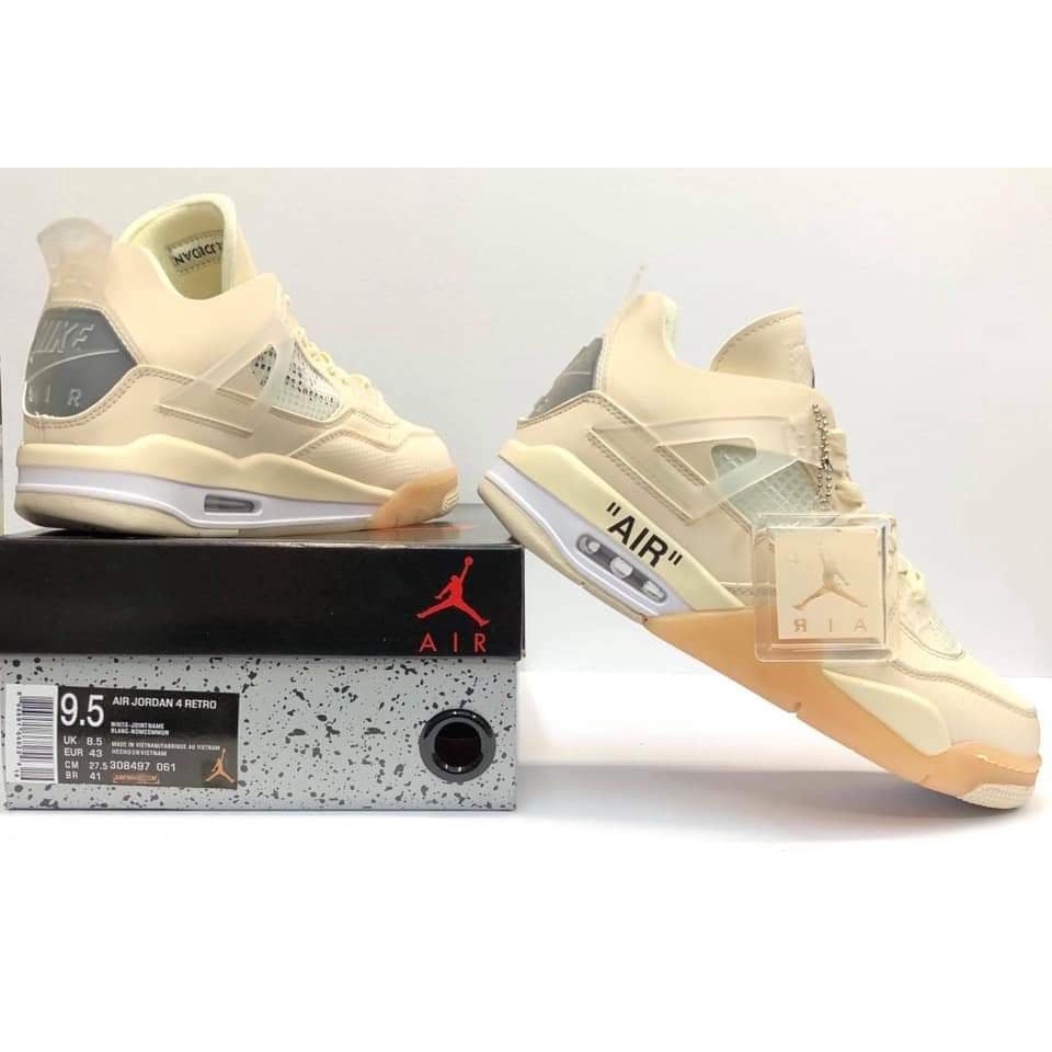 [Full Box] Giày thể thao nam nữ Sneaker Air Jordan 4 Cổ Cao Vàng Sữa Chuẩn Full Size Hot Trend 2021