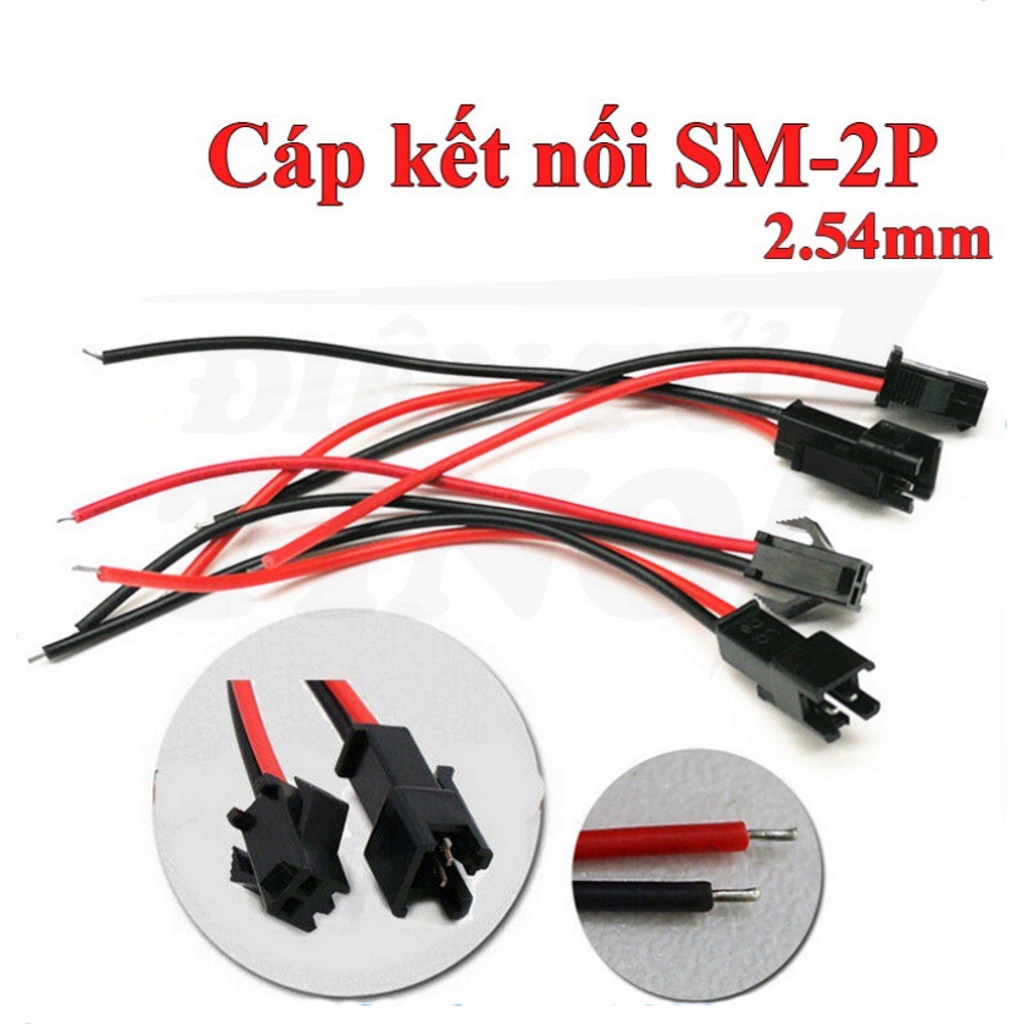 Cặp Dây Nối Pin Jack Càng Cua SM2.54 - 2P 10cm, Jack Kết Nối SM 2P Dây To