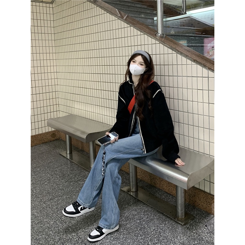 「 WELOVE1 」Áo Khoác Bóng Chày Dáng Rộng Thiết Kế Mới Thời Trang Theo Phong Cách retro Cho Nữ