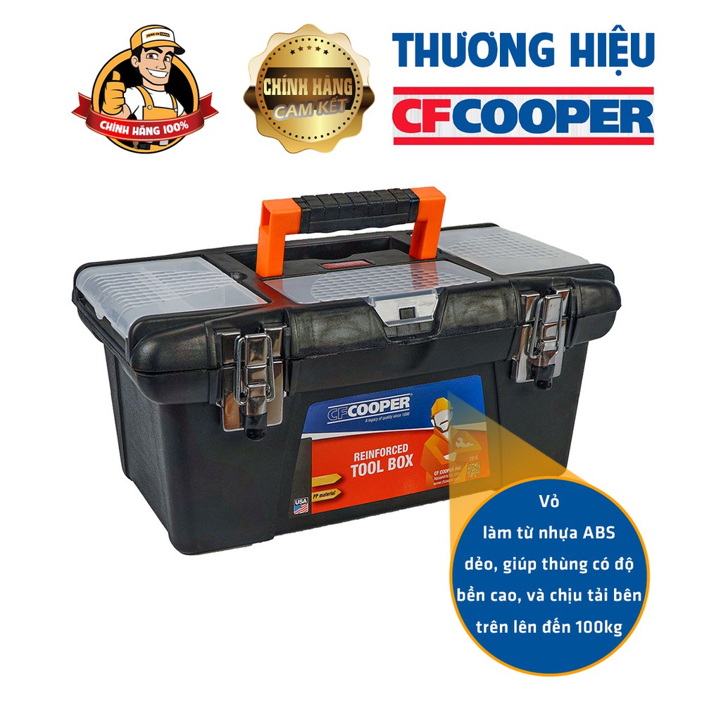 Thùng nhựa đựng đồ,Hộp nhựa đựng đồ nghề,Hộp đựng đồ 58 x 25 x 27cm 23in CFCooper.