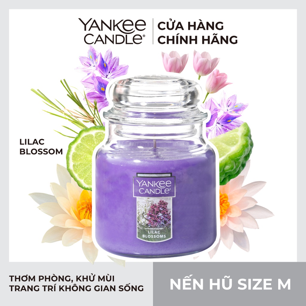 Nến hũ Yankee Candle size M - Lilac Blossoms (411g)